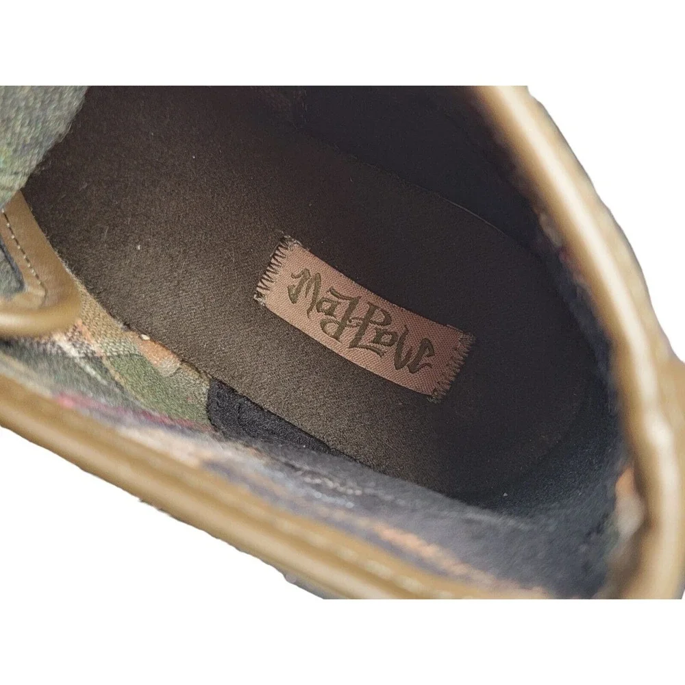 Maypole Wedge Ankle Bootie Womens Size 11 Olive Green Faux Suede Lace up‎